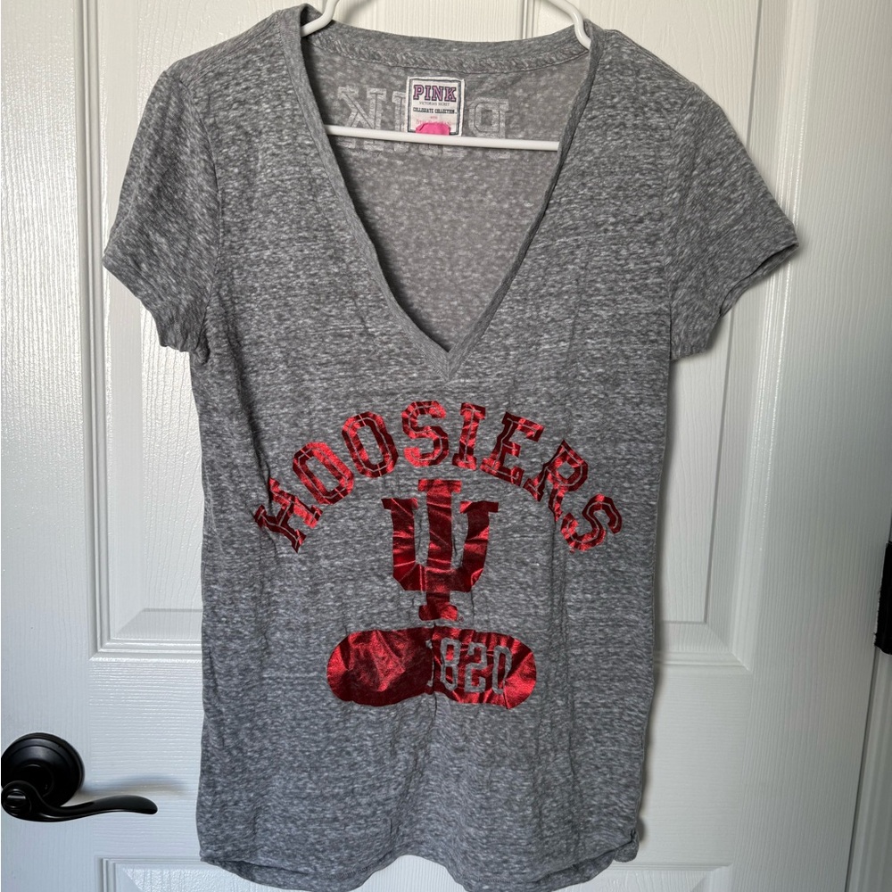 PINK! Victoria’s Secret Indiana University V-neck T-shirt